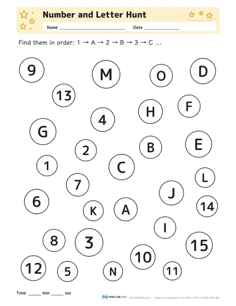 Number and Letter Hunt Level 3 No. 3