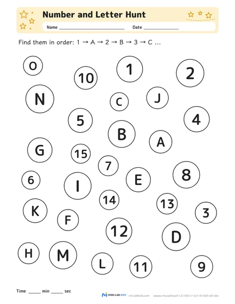 Number and Letter Hunt Level 3 No. 4