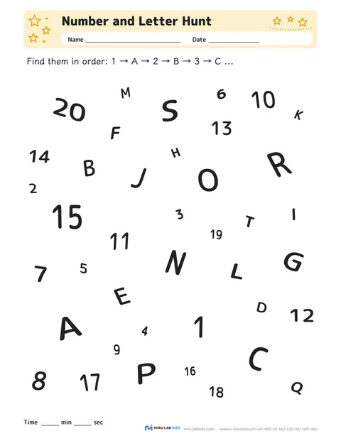 Number and Letter Hunt Level 4 No. 1