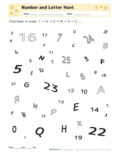 Number and Letter Hunt Level 5 No. 3