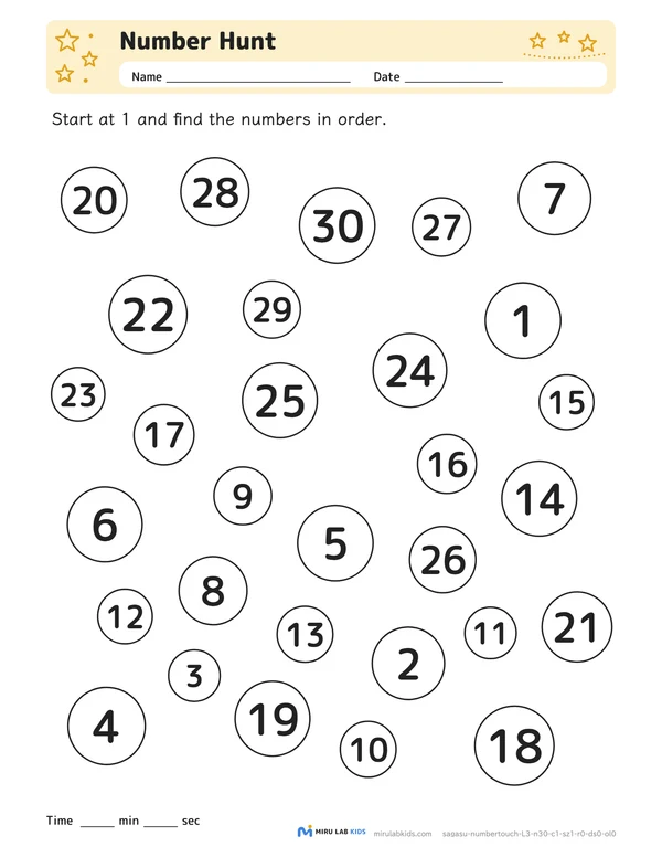 Number Hunt Level 3 No. 3 worksheet