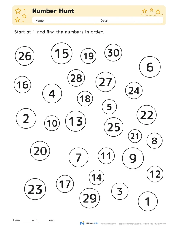 Number Hunt Level 3 No. 5 worksheet