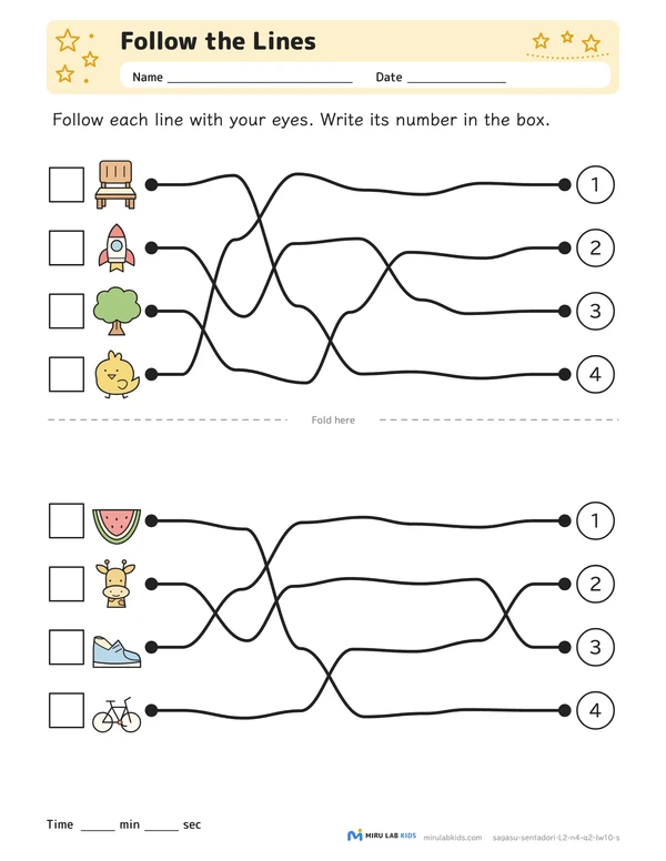 Follow the Lines Level 2 No. 1 worksheet