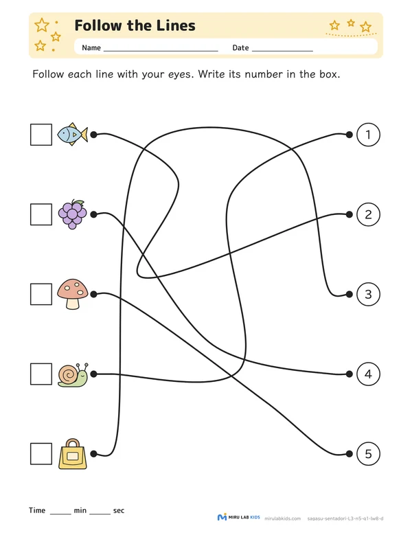 Follow the Lines Level 3 worksheet example