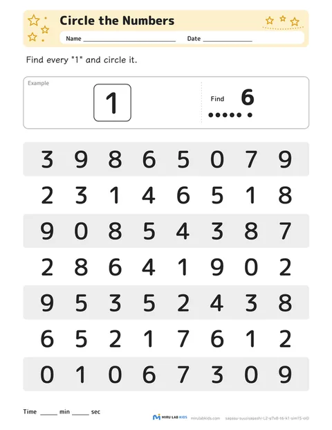 Circle the Numbers Level 2 No. 3